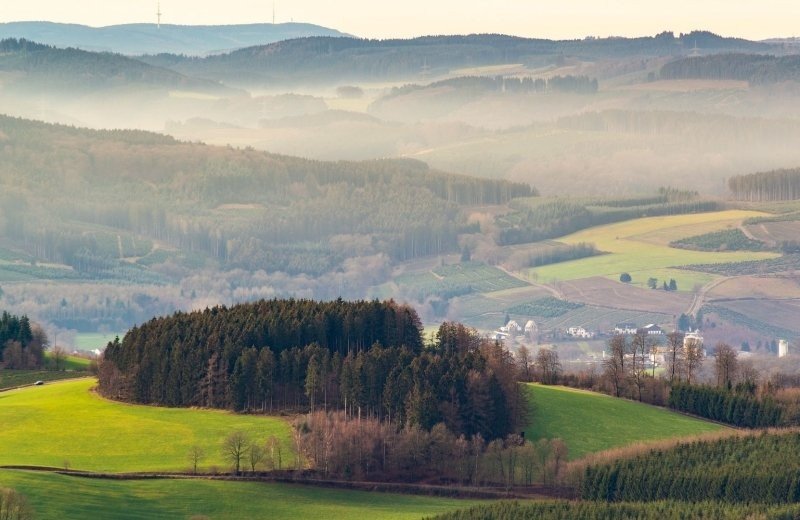 Sauerland berge nebel